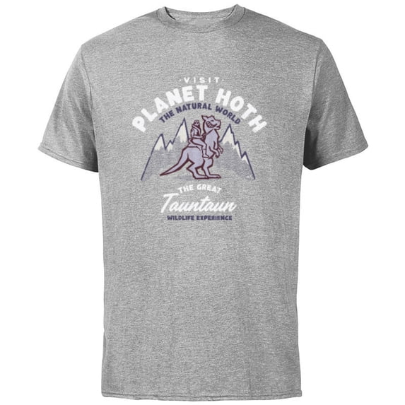 Star Wars Travel Vacation Planet Hoth Tauntaun Experience - Short Sleeve Cotton T-Shirt for Adults - Customized-Athletic Heather