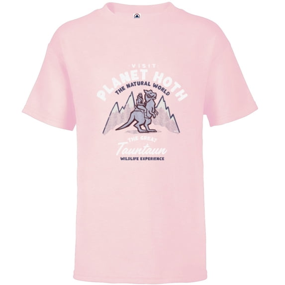 Star Wars Travel Vacation Planet Hoth Tauntaun Experience - Short Sleeve T-Shirt for Kids - Customized-Soft Pink