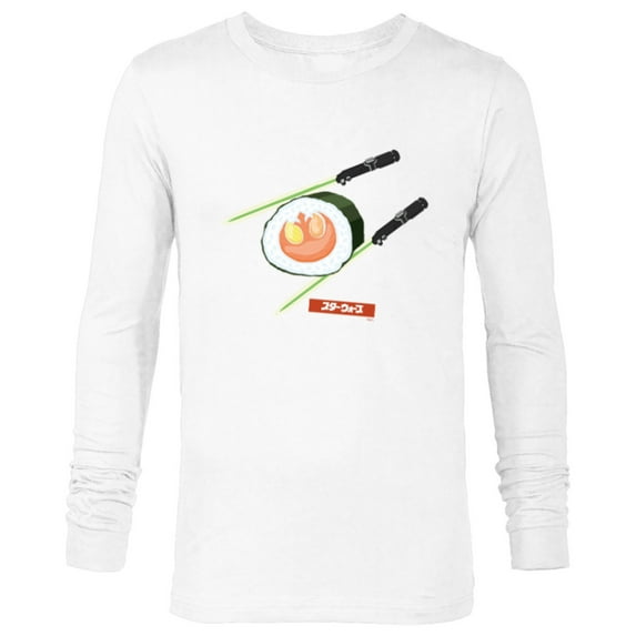 Star Wars Treats Rebel Symbol Sushi & Lightsaber Chopsticks - Long Sleeve T-Shirt for Men - Customized-White
