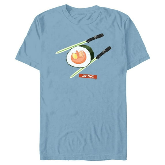 Star Wars Treats Rebel Symbol Sushi & Lightsaber Chopsticks - Short Sleeve Blended T-Shirt for Adults - Customized-Ocean Blue