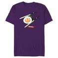 thumbnail image 1 of Star Wars Treats Rebel Symbol Sushi & Lightsaber Chopsticks - Short Sleeve Blended T-Shirt for Adults - Customized-Purple, 1 of 5