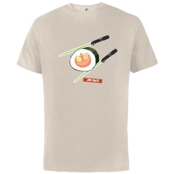 Star Wars Treats Rebel Symbol Sushi & Lightsaber Chopsticks - Short Sleeve Cotton T-Shirt for Adults - Customized-Natural