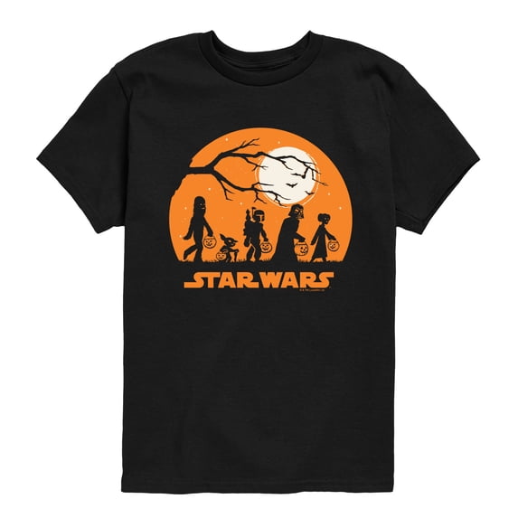 Star Wars - Trick Or Treat Silhouette - Youth Boys Short Sleeve Graphic T-Shirt