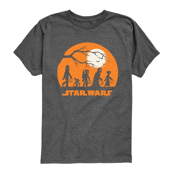 Star Wars - Trick Or Treat Silhouette - Youth Boys Short Sleeve Graphic T-Shirt