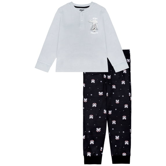 Star Wars Tween Boys Long Sleeve Henley and Pant Pajama Set, 2-Piece, Sizes 8-18