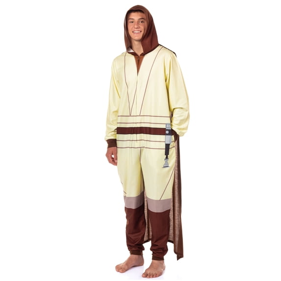 Star Wars Union Suit Men's Jedi Full Zip Hooded Costume Pajamas