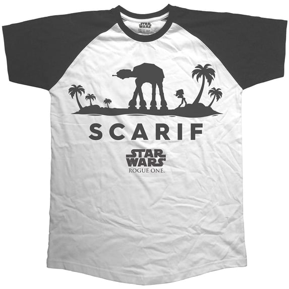 Star Wars Unisex Raglan T-Shirt Rogue One AT-At Silhouette (Medium)