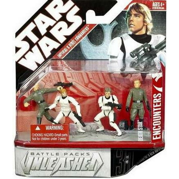 Star Wars Unleashed Battle Packs 2007 Imperial & Rebel Commanders Action Figure 4-Pack