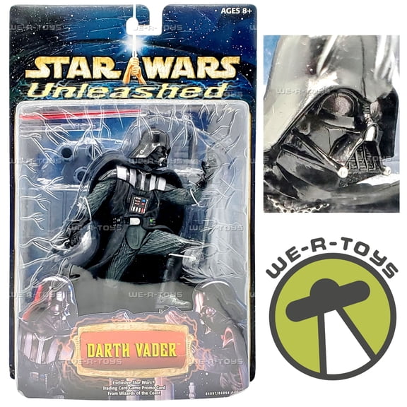 Star Wars Unleashed Darth Vader Figure with Blue Card 2002 Hasbro 84897