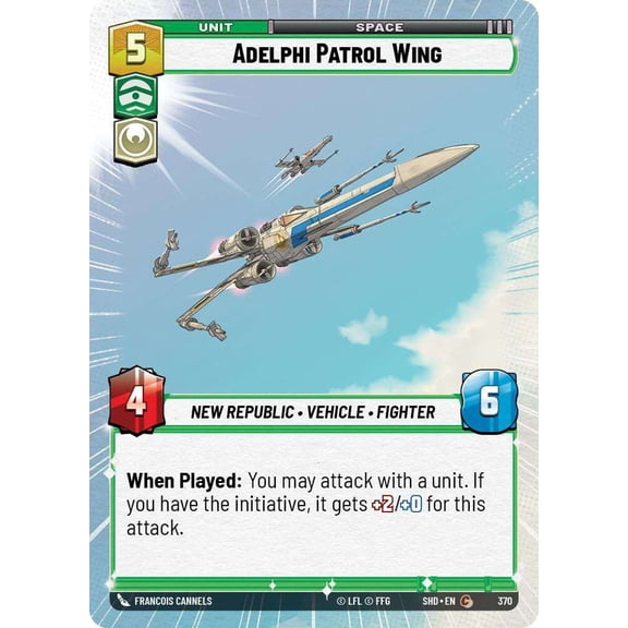 Star Wars: Unlimited Shadows of the Galaxy Common Adelphi Patrol Wing #370 (Hyperspace)