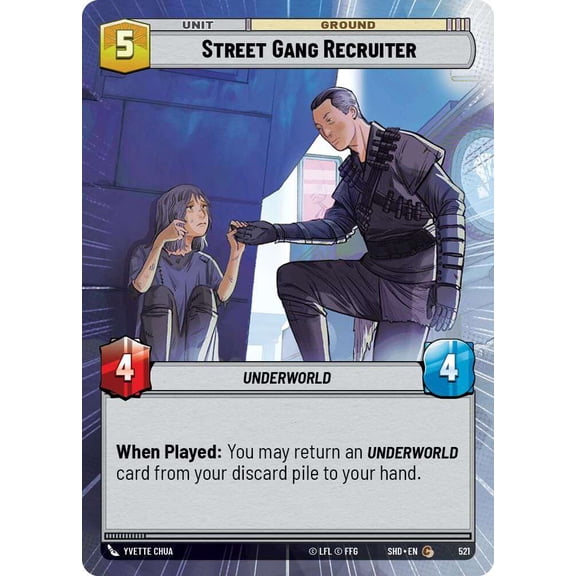 Star Wars: Unlimited Shadows of the Galaxy Common Street Gang Recruiter #521 (Hyperspace FOIL)