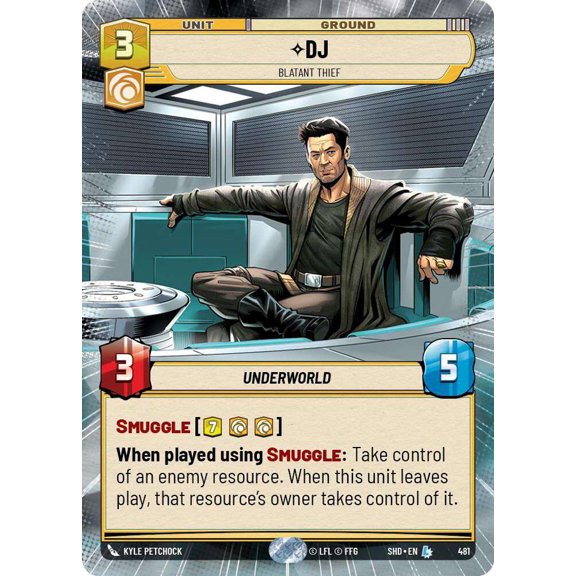 Star Wars: Unlimited Shadows of the Galaxy Legendary DJ - Blatant Thief #481 (Hyperspace FOIL)