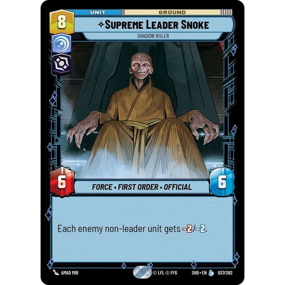 Star Wars: Unlimited Shadows of the Galaxy Legendary Supreme Leader Snoke - Shadow Ruler #037 (FOIL)