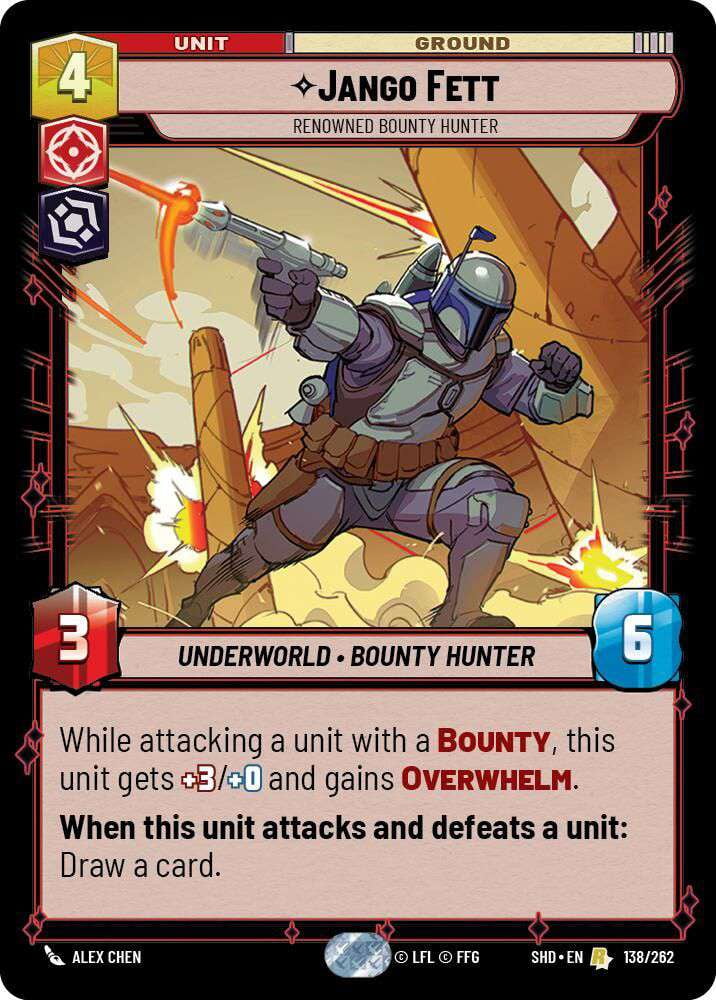 Star Wars: Unlimited Shadows of the Galaxy Rare Jango Fett - Renowned  Bounty Hunter #138 - Walmart.com