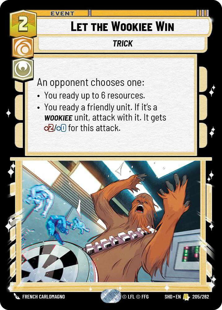 Star Wars: Unlimited Shadows of the Galaxy Rare Let the Wookiee Win #205 -  Walmart.com
