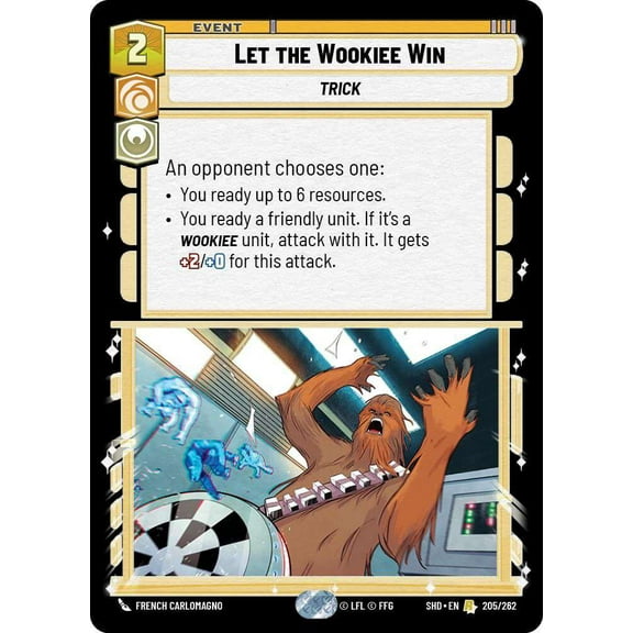 Star Wars: Unlimited Shadows of the Galaxy Rare Let the Wookiee Win #205