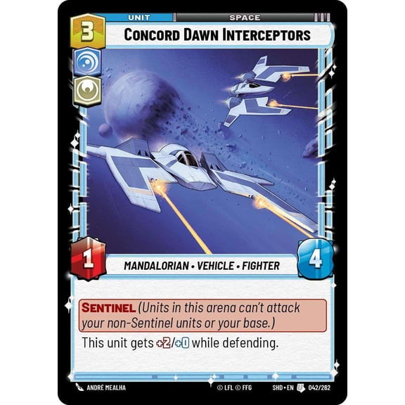 Star Wars: Unlimited Shadows of the Galaxy Uncommon Concord Dawn Interceptors #042 (FOIL)