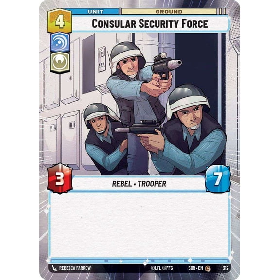 Star Wars: Unlimited Spark of Rebellion Common Consular Security Force #312 (Hyperspace)