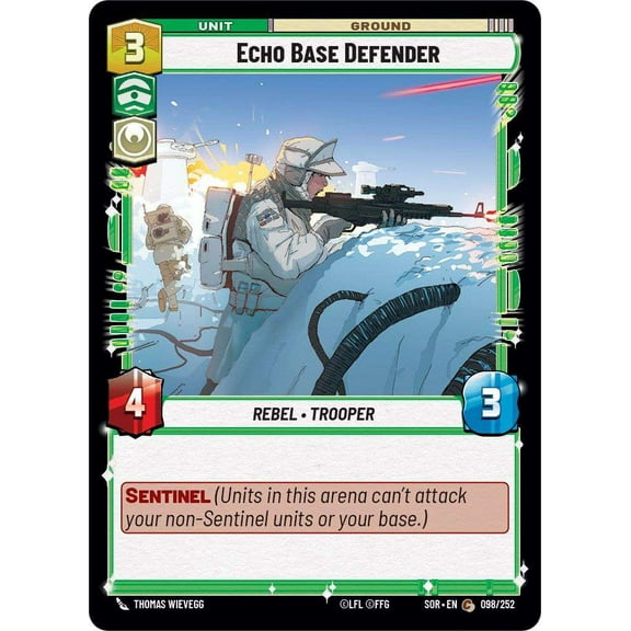 Star Wars: Unlimited Spark of Rebellion Common Echo Base Defender #098