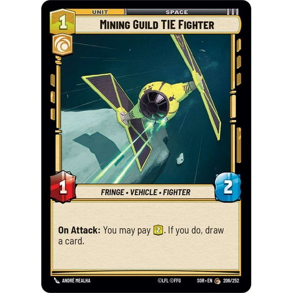 Star Wars: Unlimited Spark of Rebellion Common Mining Guild TIE Fighter #206
