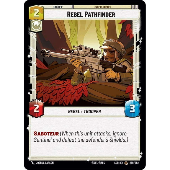 Star Wars: Unlimited Spark of Rebellion Common Rebel Pathfinder #239