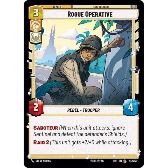 Star Wars: Unlimited Spark of Rebellion Common Rogue Operative #194