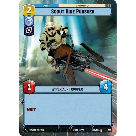 Star Wars: Unlimited Spark of Rebellion Common Scout Bike Pursuer #298 (Hyperspace)