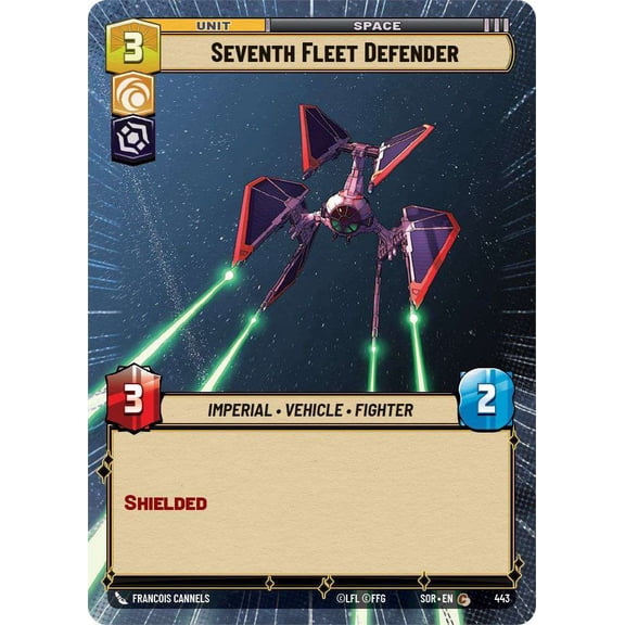 Star Wars: Unlimited Spark of Rebellion Common Seventh Fleet Defender #443 (Hyperspace)
