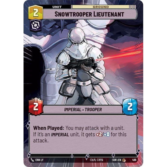 Star Wars: Unlimited Spark of Rebellion Common Snowtrooper Lieutenant #488 (Hyperspace)