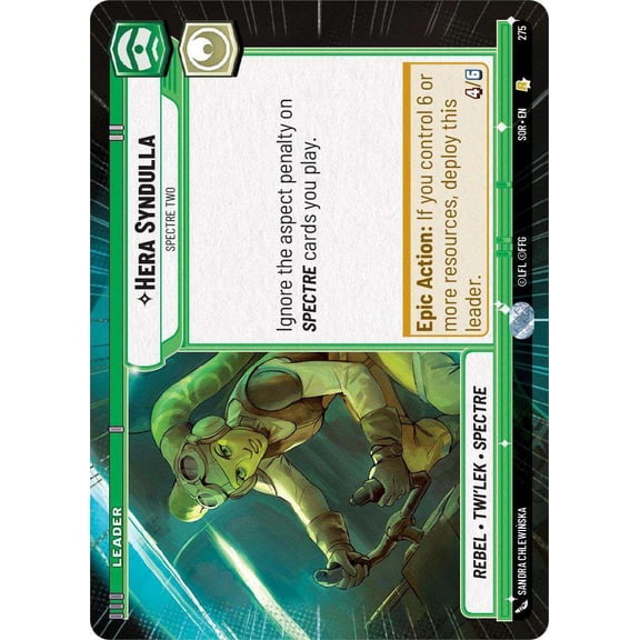 Star Wars: Unlimited Spark of Rebellion Rare Hera Syndulla - Spectre Two #275 (Hyperspace)