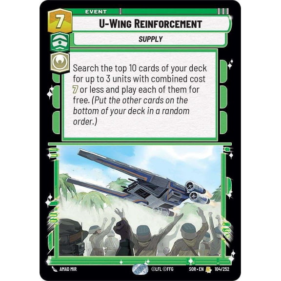 Star Wars: Unlimited Spark of Rebellion Rare U-Wing Reinforcement #104