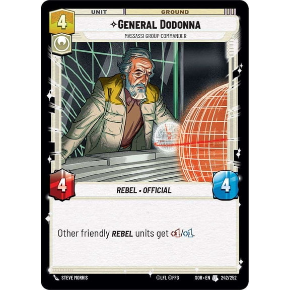 Star Wars: Unlimited Spark of Rebellion Uncommon General Dodonna - Massassi Group Commander #242