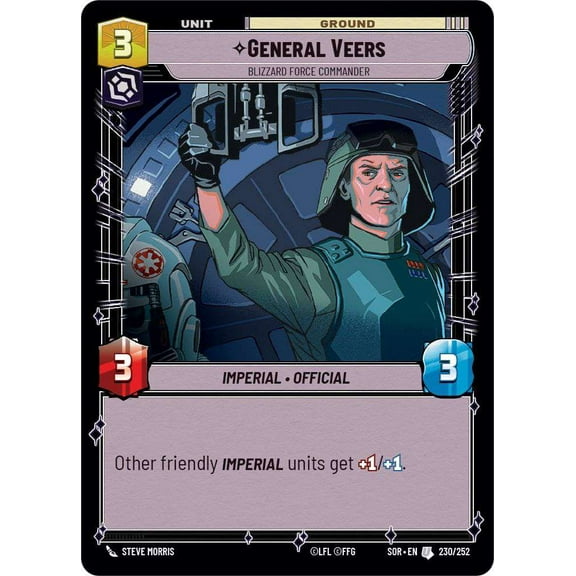 Star Wars: Unlimited Spark of Rebellion Uncommon General Veers - Blizzard Force Commander #230