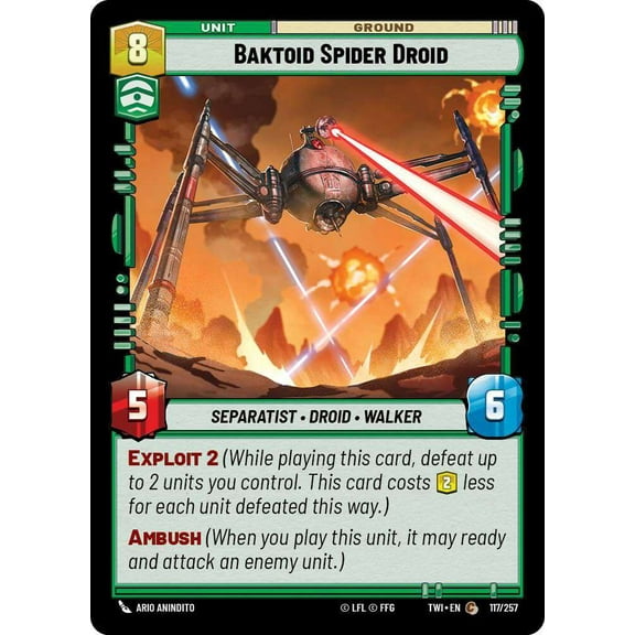 Star Wars: Unlimited Twilight of the Republic Common Baktoid Spider Droid #117