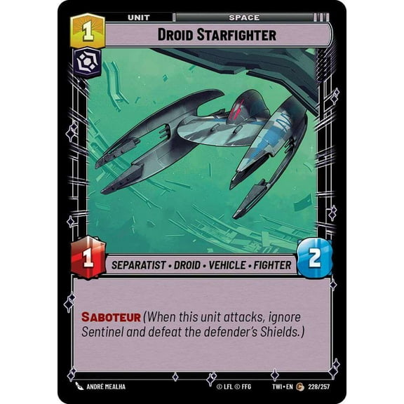 Star Wars: Unlimited Twilight of the Republic Common Droid Starfighter #228 (FOIL)