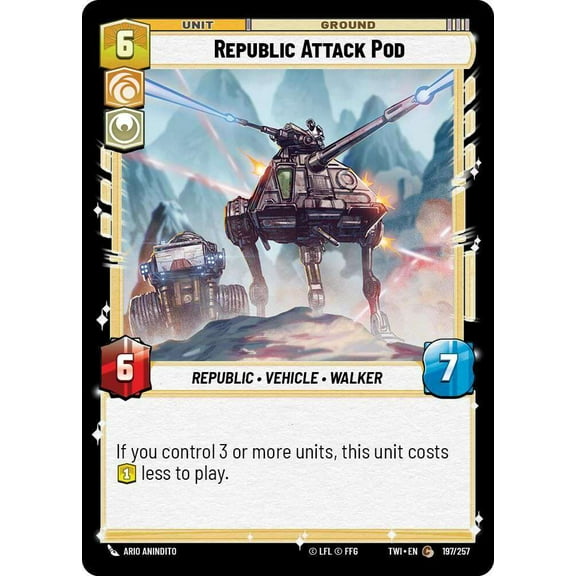 Star Wars: Unlimited Twilight of the Republic Common Republic Attack Pod #197