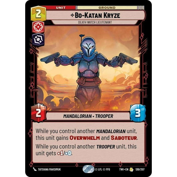 Star Wars: Unlimited Twilight of the Republic Rare Bo-Katan Kryze - Death Watch Lieutenant #130
