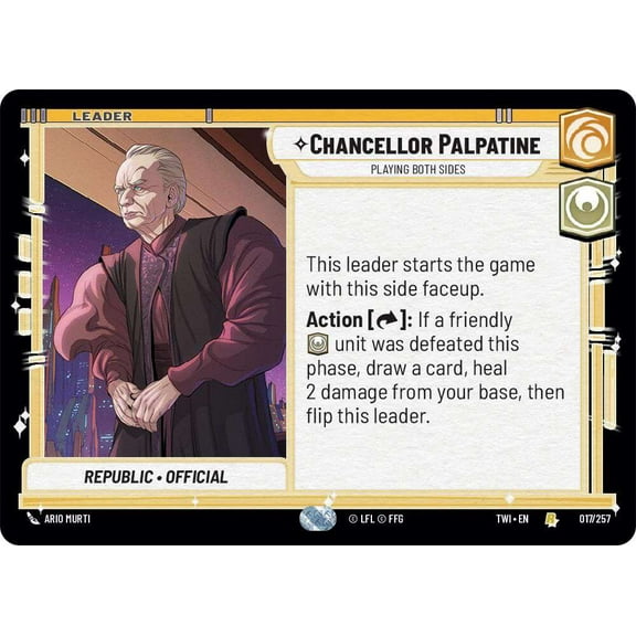 Star Wars: Unlimited Twilight of the Republic Rare Chancellor Palpatine - Playing Both Sides #017