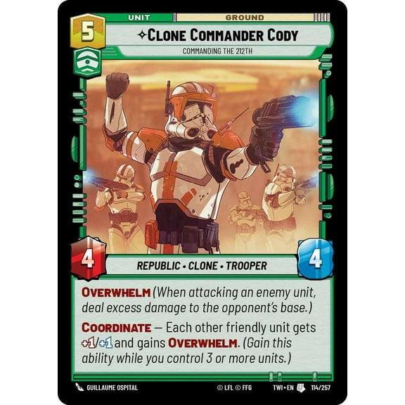 Star Wars: Unlimited Twilight of the Republic Uncommon Clone Commander Cody - Commanding the 212th #114