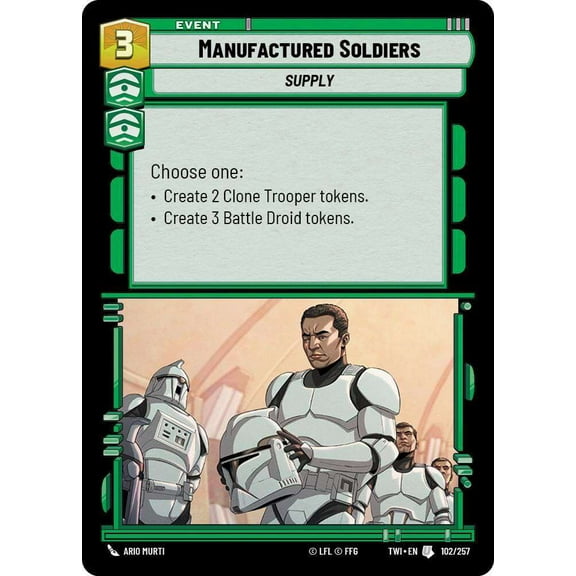Star Wars: Unlimited Twilight of the Republic Uncommon Manufactured Soldiers #102 (FOIL)