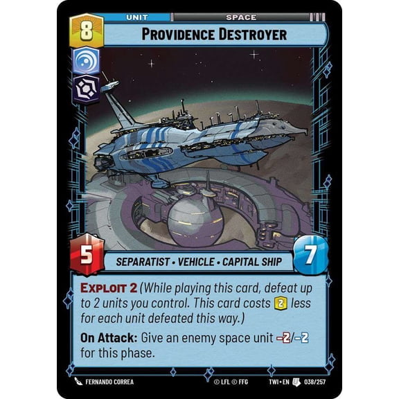 Star Wars: Unlimited Twilight of the Republic Uncommon Providence Destroyer #038
