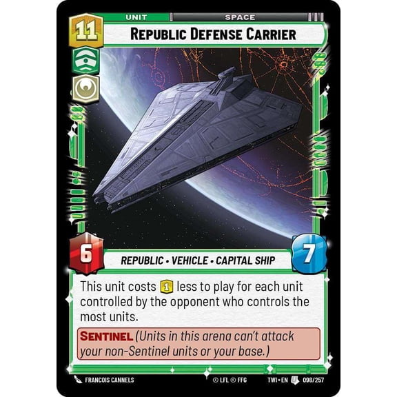 Star Wars: Unlimited Twilight of the Republic Uncommon Republic Defense Carrier #098