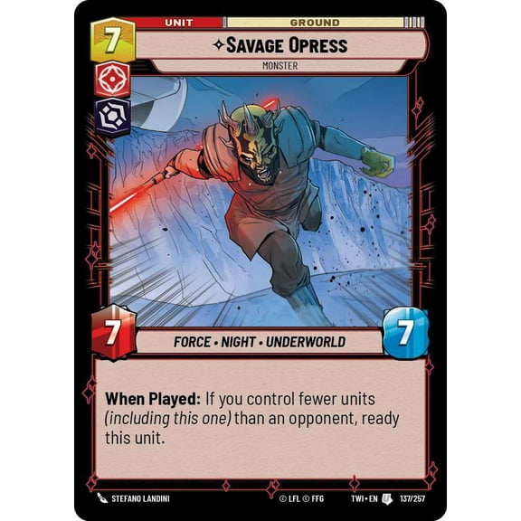 Star Wars: Unlimited Twilight of the Republic Uncommon Savage Opress - Monster #137