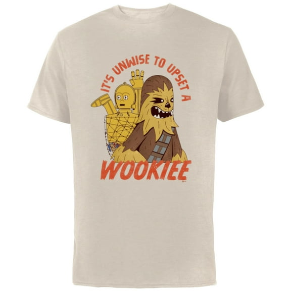 Star Wars Upset a Wookiee Disney 100 Artists Series D100 - Short Sleeve Cotton T-Shirt for Adults - Customized-Natural