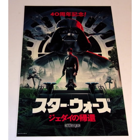 Star Wars VI (40th Anny) Return of the Jedi Darth Vader Luke Skywalker JAPAN Poster 19"x 13"