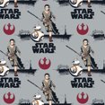 thumbnail image 1 of Star Wars VII Rey  BB8 Gray Fleece Fabric, 1 of 1