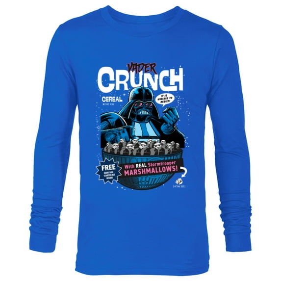 Star Wars Vader Crunch Breakfast Cereal Retro - Long Sleeve T-Shirt for Men - Customized-Navy