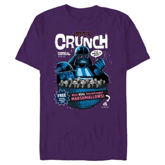 Star Wars Vader Crunch Breakfast Cereal Retro - Short Sleeve Blended T-Shirt for Adults - Customized-Purple