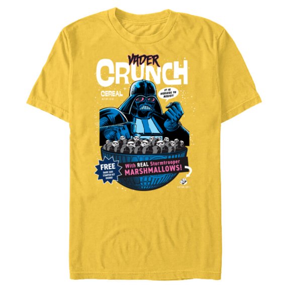 Star Wars Vader Crunch Breakfast Cereal Retro - Short Sleeve Blended T-Shirt for Adults - Customized-Yellow