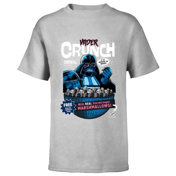 Star Wars Vader Crunch Breakfast Cereal Retro - Short Sleeve T-Shirt for Kids - Customized-Athletic Heather